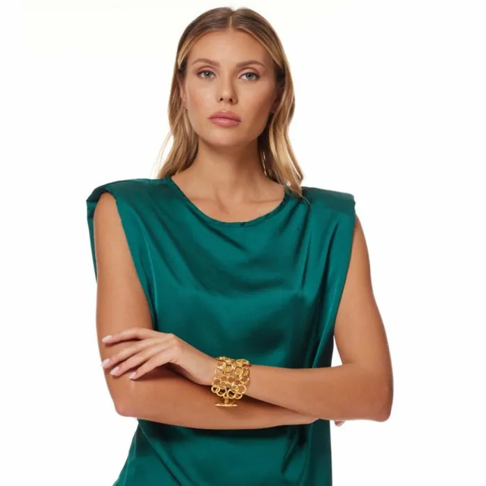 Kenneth Jay Lane Metallic Finish Bracelets Women Swirl Toggle Clasp Bracelet Kenneth Jay Lane Metallic Finish Bracelets Women Swirl Toggle Clasp Bracelet