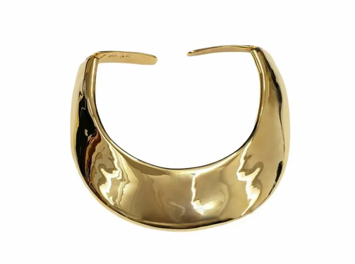 Kenneth Jay Lane Metallic Finish Necklaces Women Polished Gold Collar Hinged Necklace Kenneth Jay Lane Metallic Finish Necklaces Women Polished Gold Collar Hinged Necklace
