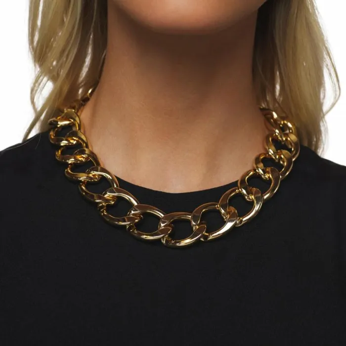 Kenneth Jay Lane Metallic Finish Necklaces Women Polished Gold Link Necklace