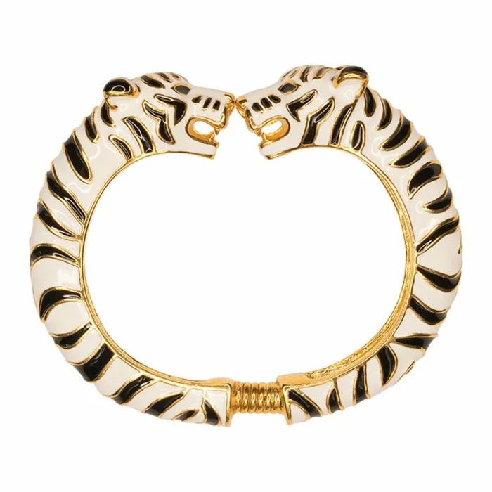 Kenneth Jay Lane Natural Bracelets Women Black And White Tiger Bracelet