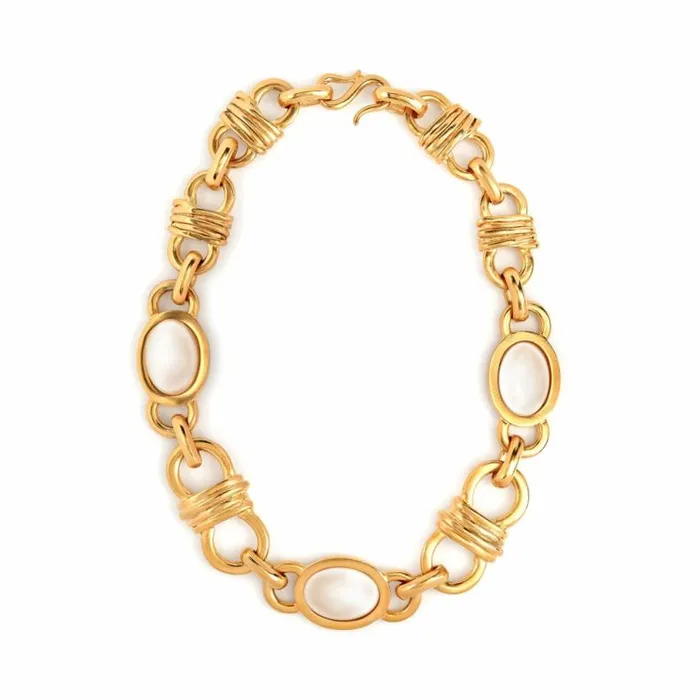 Kenneth Jay Lane Pearl Necklaces Women Pearl Headlight Stations Necklace
