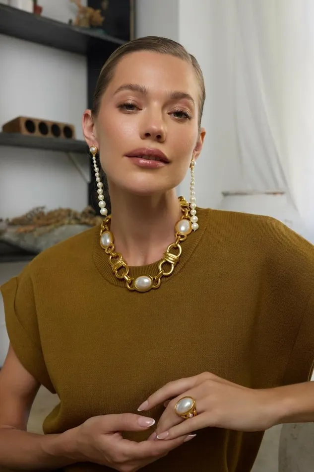Kenneth Jay Lane Pearl Necklaces Women Pearl Headlight Stations Necklace Kenneth Jay Lane Pearl Necklaces Women Pearl Headlight Stations Necklace