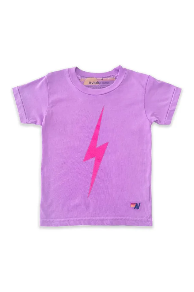 Kids Tees Aviator Nation Bolt Tee 8211 Neon Purple Neon Pink