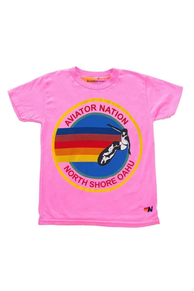Kids Tees Aviator Nation North Shore Tee 8211 Neon Pink