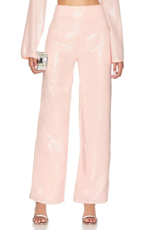 Leighton Sequin Pant Champagne Pink Women Lovers and Friends Pants