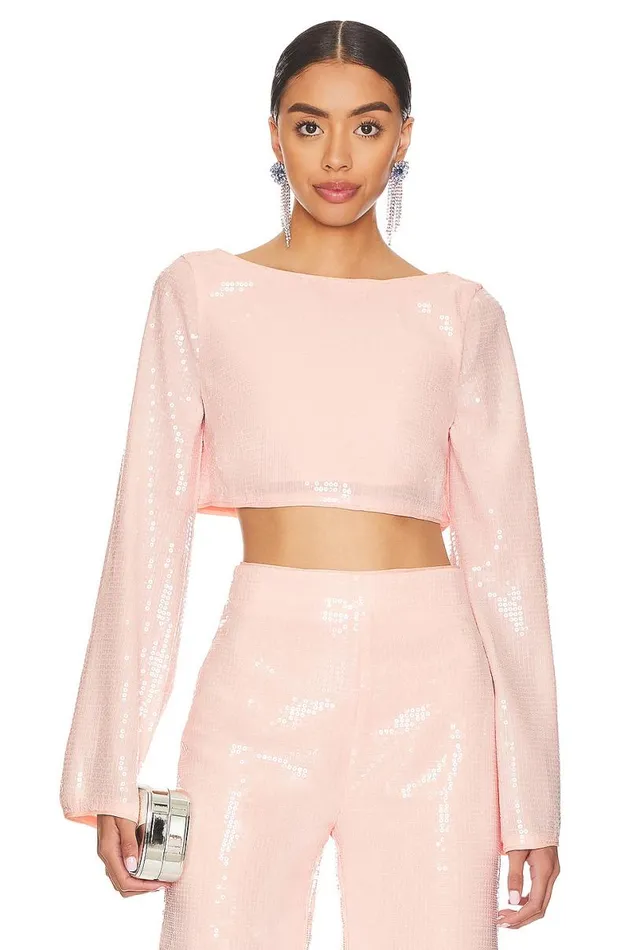 Leighton Sequin Top Champagne Pink Women Lovers and Friends Tops