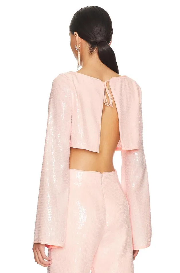 Leighton Sequin Top Champagne Pink Women Lovers and Friends Tops