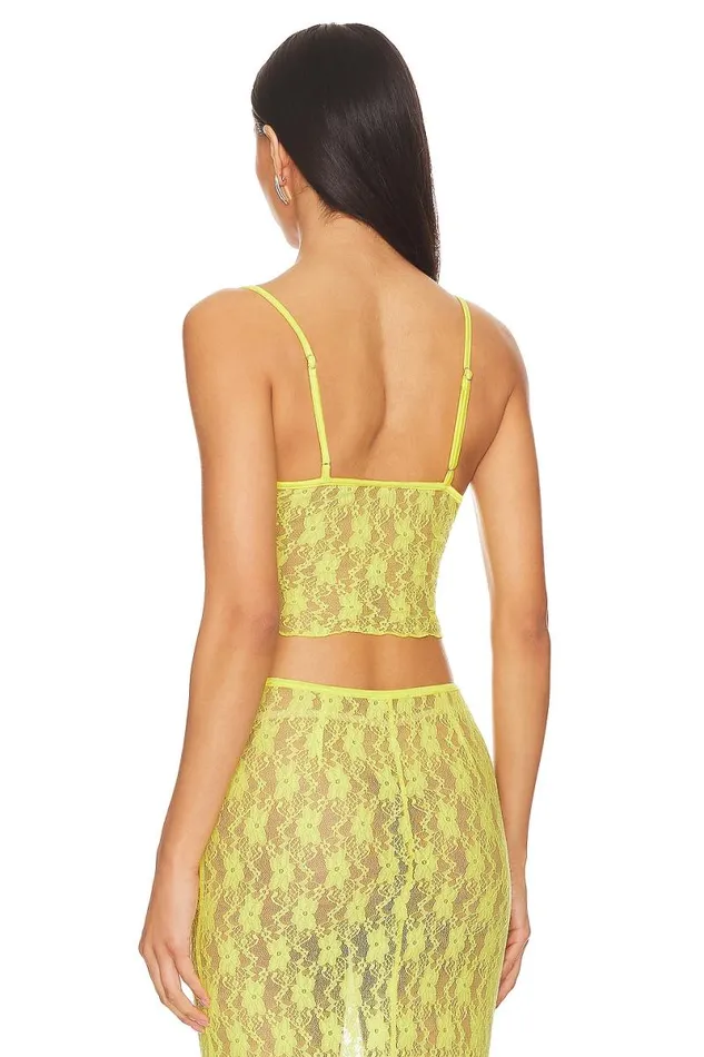 Lia Sheer Tank Top Bright Yellow Women Lovers and Friends Tops