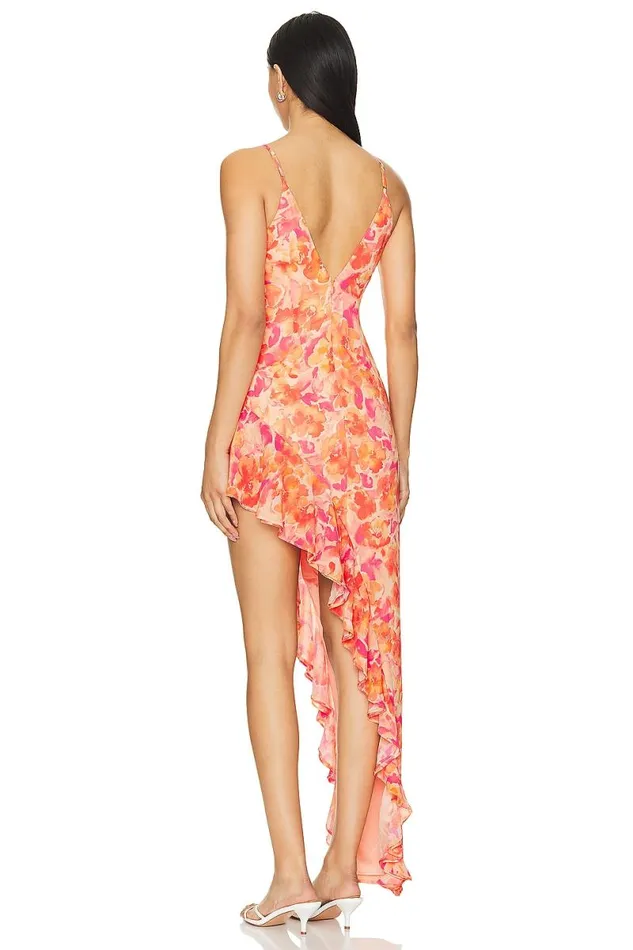 Lilo Asymmetrical Maxi Dress Sunset Floral Multi Women Lovers and Friends Dresses