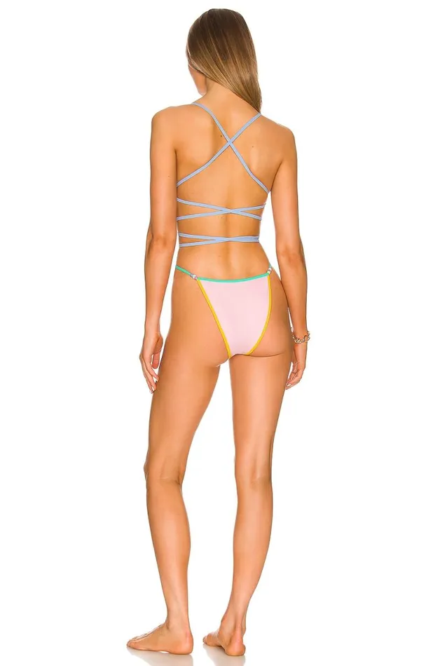Living Life One Piece Pink and Blue Women Lovers and Friends Swimsuits and CoverUps