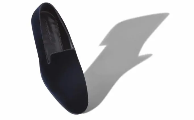 Loafers Men Manolo Blahnik MARIO VELVETNavy Blue Velvet Loafers