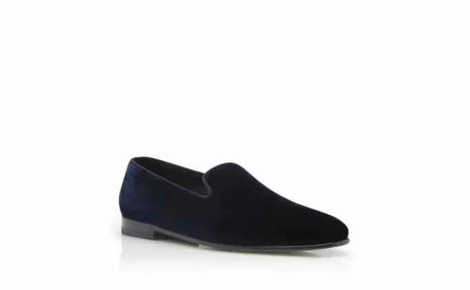 Loafers Men Manolo Blahnik MARIO VELVETNavy Blue Velvet Loafers Loafers Men Manolo Blahnik MARIO VELVETNavy Blue Velvet Loafers