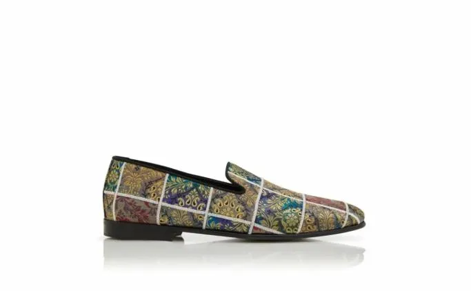 Loafers Men Manolo Blahnik MARIOMulti Jacquard Patchwork Slippers