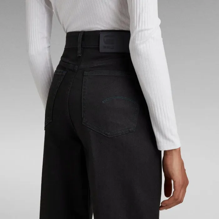 Loose Women GStar RAW Deck Ultra High Wide Leg Jeans Pitch Black