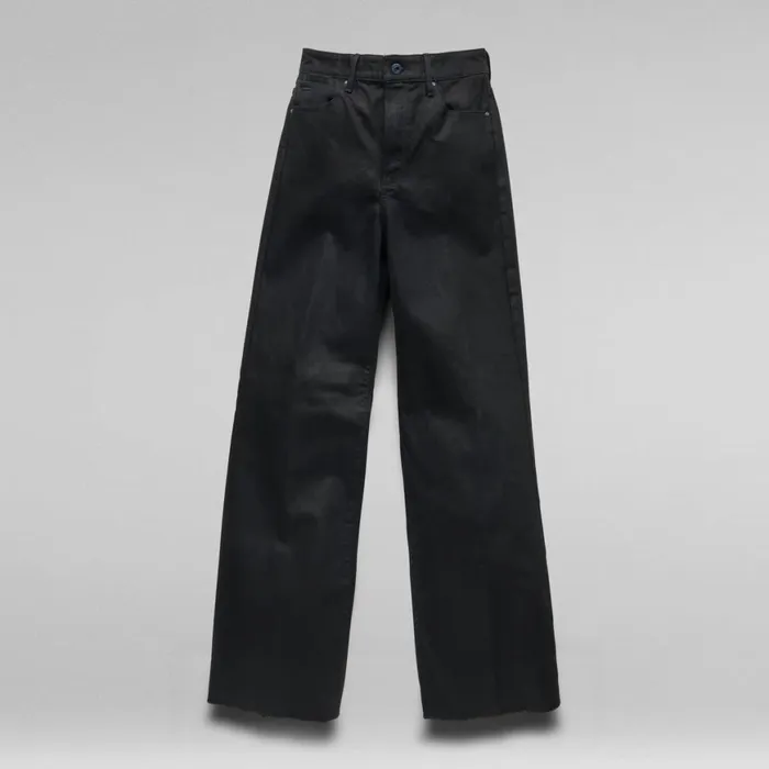 Loose Women GStar RAW Deck Ultra High Wide Leg Jeans Pitch Black