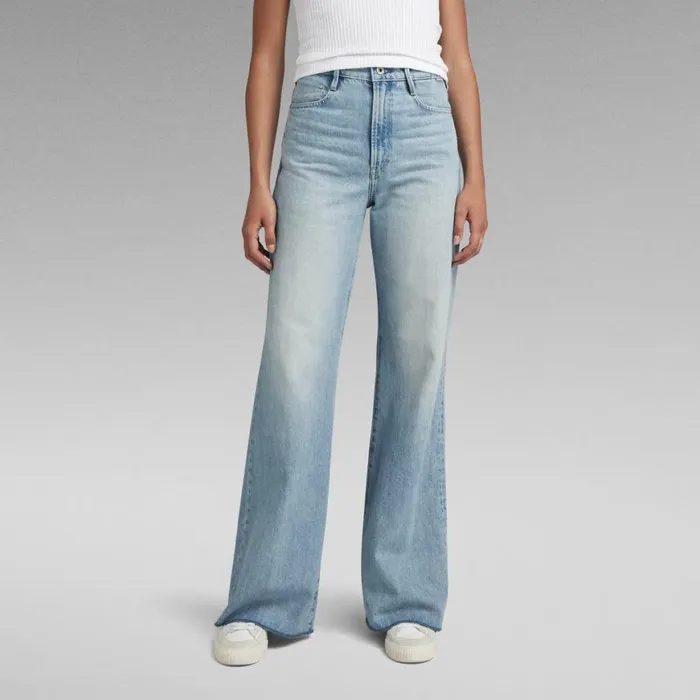 Loose Women GStar RAW Deck Ultra High Wide Leg Jeans Vintage Electric Blue