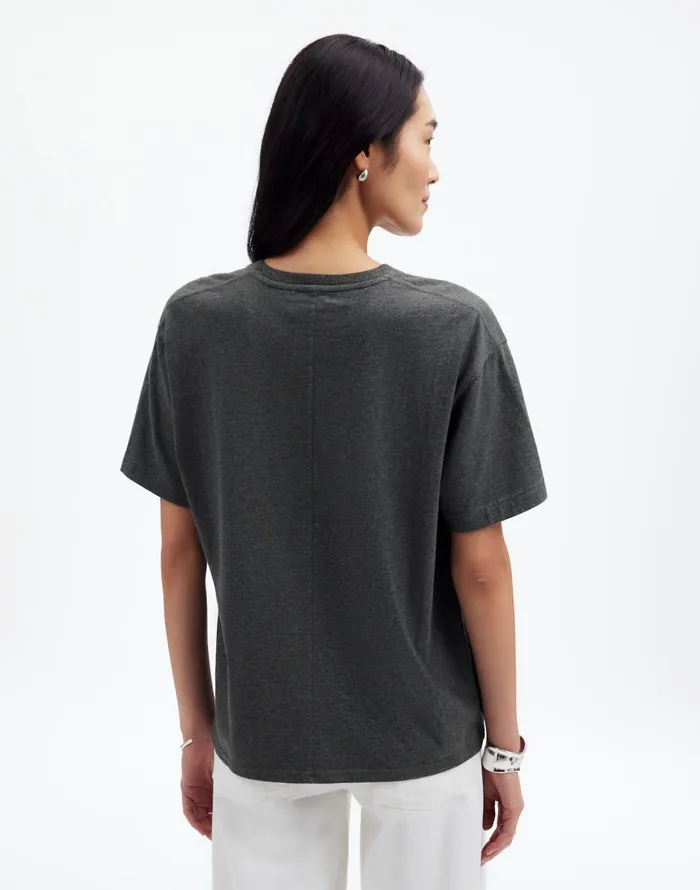 Madewell Cotton Relaxed Oversized Tee Hthr Basalt Grey Women Tees