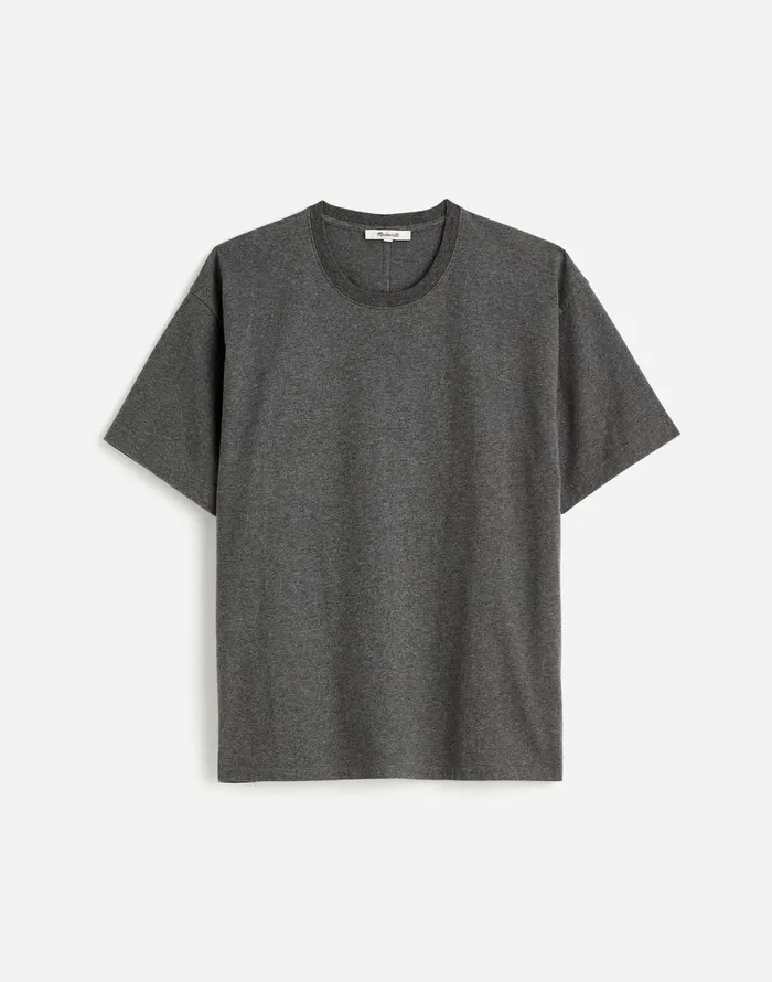 Madewell Cotton Relaxed Oversized Tee Hthr Basalt Grey Women Tees