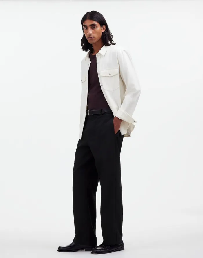 Madewell CottonWool Blend Trousers True Black Men Pants