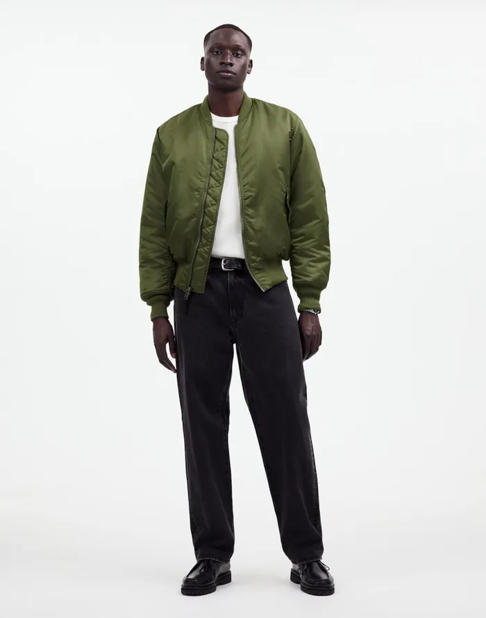 Madewell Madewell X Alpha Industries MA1 Flight Jacket Heritage Olive Men Coats Jackets Madewell Madewell X Alpha Industries MA1 Flight Jacket Heritage Olive Men Coats Jackets
