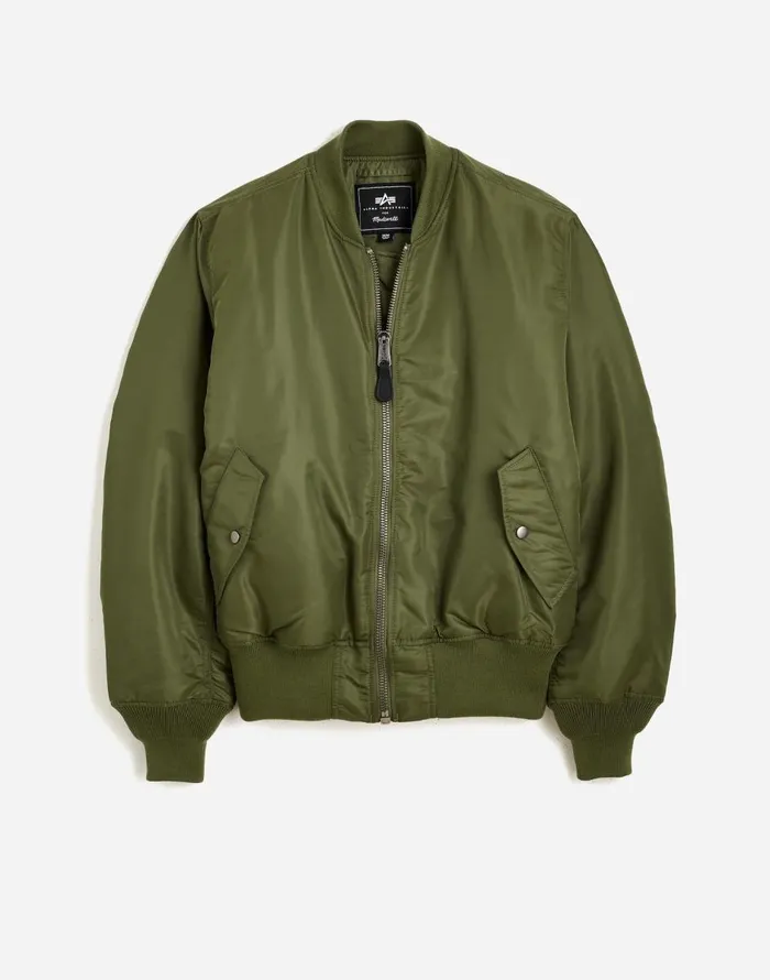 Madewell Madewell X Alpha Industries MA1 Flight Jacket Heritage Olive Men Coats Jackets