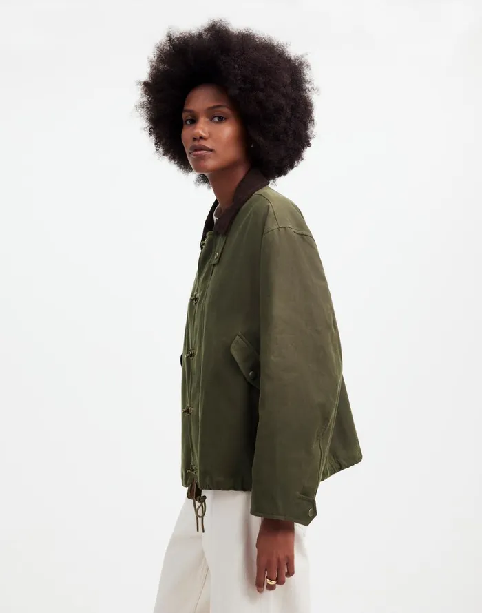 Madewell Madewell X Alpha Industries Waxed Cotton Car Coat Cargo Olive Women Coats Jackets