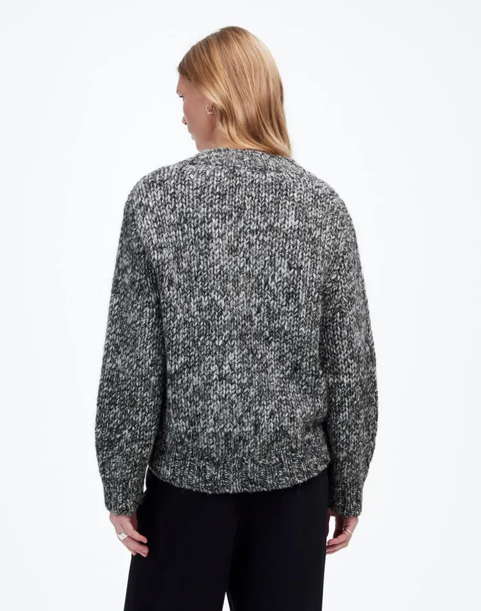 Madewell Marled Chunky VNeck Sweater Cookies And Cream Women Sweaters