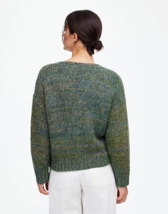 Madewell Marled VNeck Sweater Mossy Umber Marl Women Sweaters