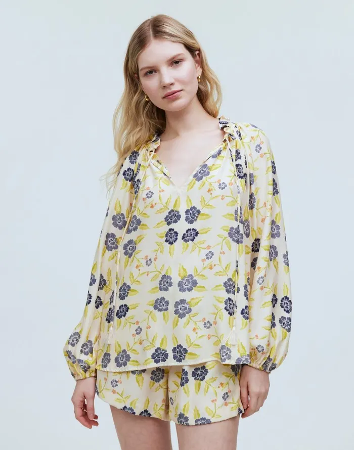 Madewell Natalie Martin Penny Blouse Prairie Indigo Women Tops and Shirts