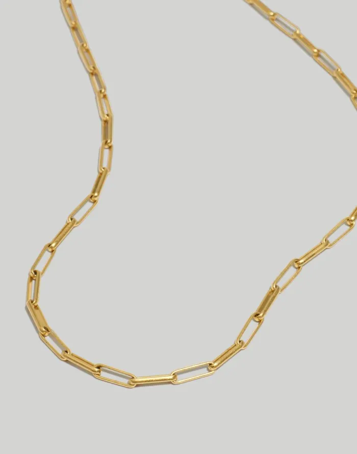 Madewell Paperclip Chain Necklace Vintage Gold Women Jewelry