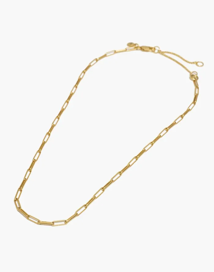 Madewell Paperclip Chain Necklace Vintage Gold Women Jewelry