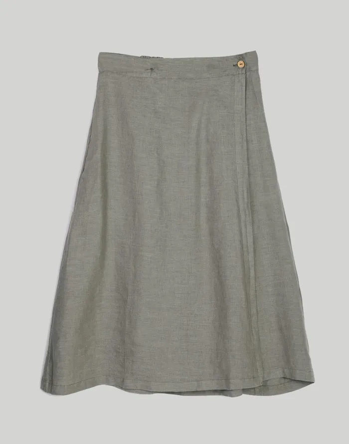 Madewell Reistor Overlap Midi Skirt Dark Green Women Skirts