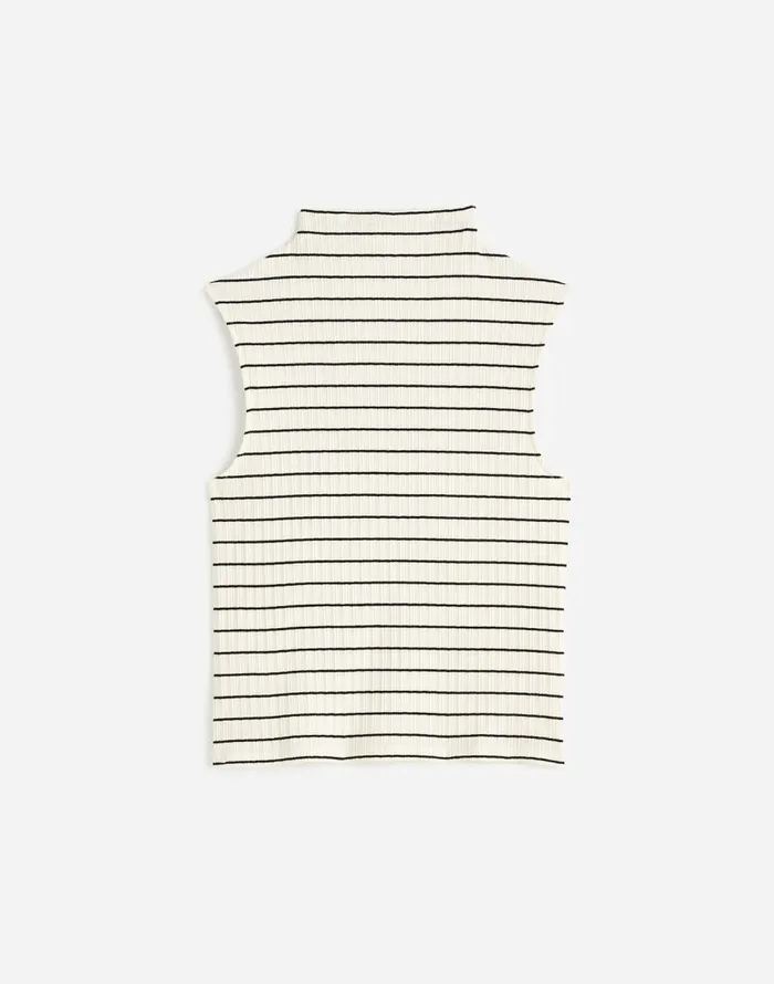 Madewell Ribbed Mockneck Tank Jet Black Women Tops and Shirts