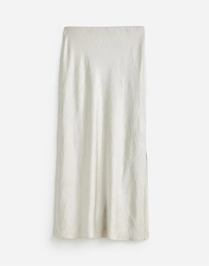 Madewell Satin Maxi Slip Skirt Steel Women Skirts