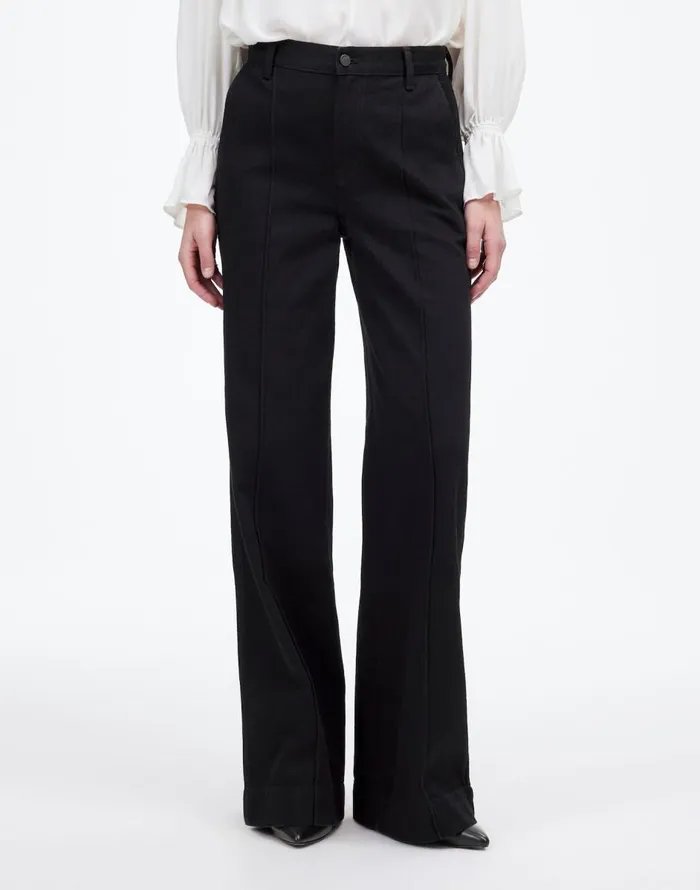Madewell SuperwideLeg Trouser Jeans Black Rinse Wash Women Jeans
