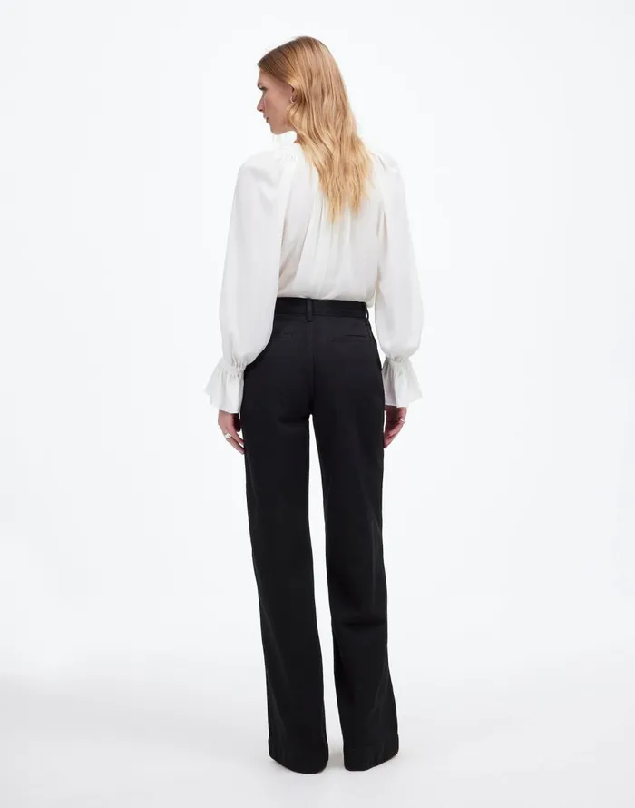 Madewell SuperwideLeg Trouser Jeans Black Rinse Wash Women Jeans
