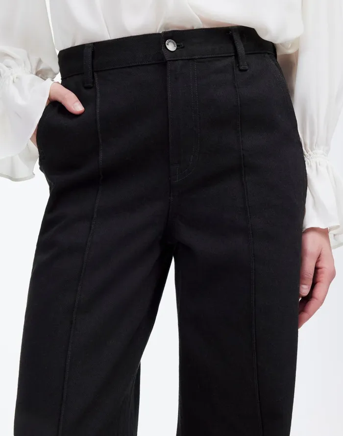 Madewell SuperwideLeg Trouser Jeans Black Rinse Wash Women Jeans