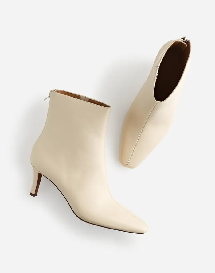 Madewell The Dimes StilettoHeel Ankle Boot Ecru Women Boots