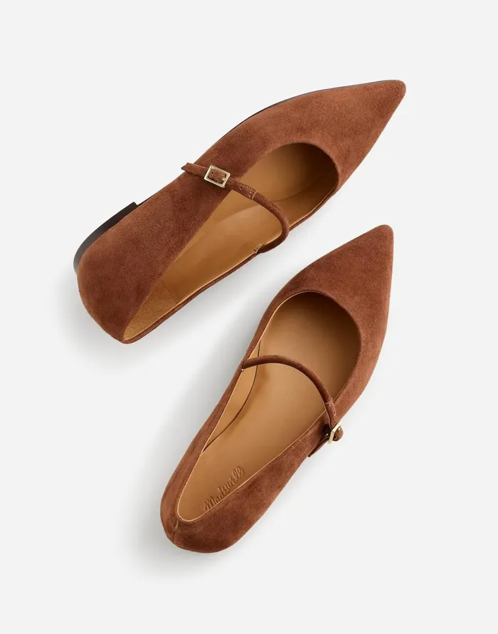 Madewell The Elsie Mary Jane Flat Soft Mahogany Women Flats and Loafers