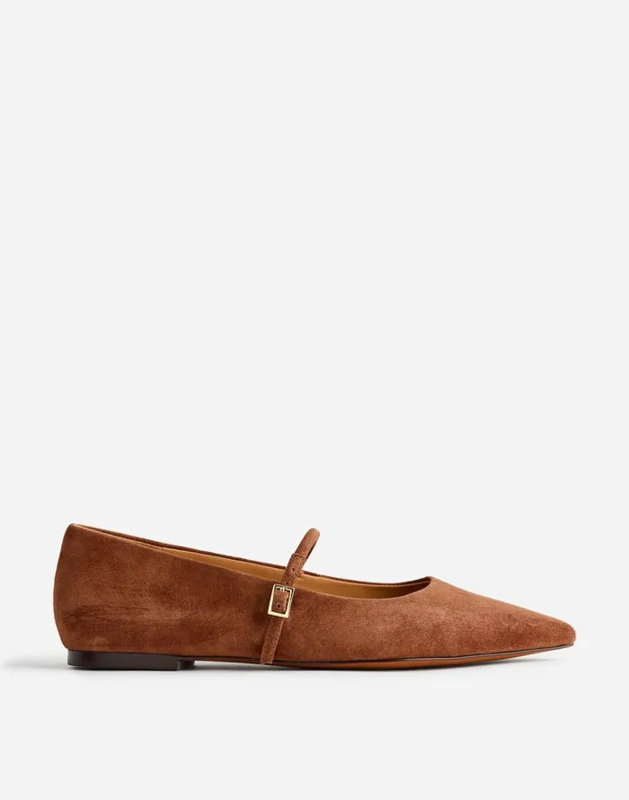 Madewell The Elsie Mary Jane Flat Soft Mahogany Women Flats and Loafers