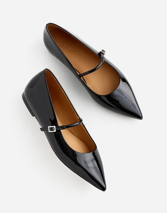 Madewell The Elsie Mary Jane Flat True Black Women Flats and Loafers