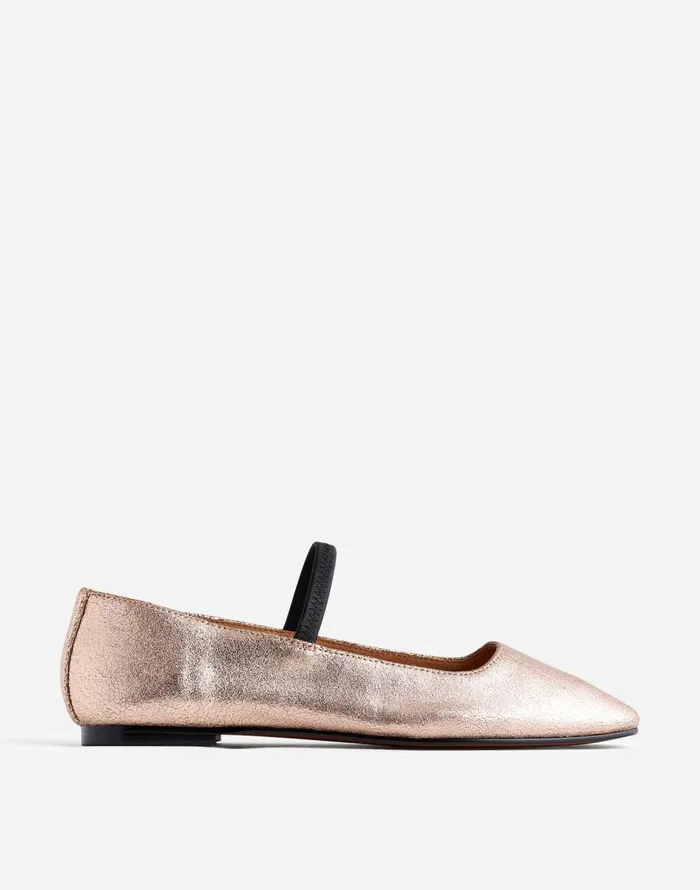 Madewell The Greta Ballet Flat Rose Gold Metallic Women Flats and Loafers