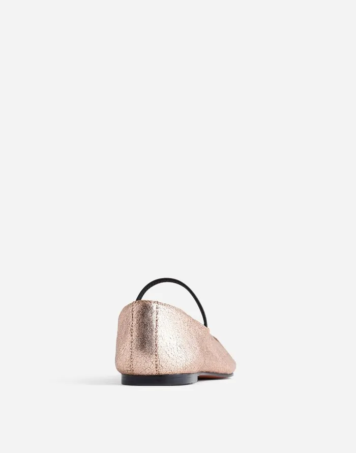 Madewell The Greta Ballet Flat Rose Gold Metallic Women Flats and Loafers