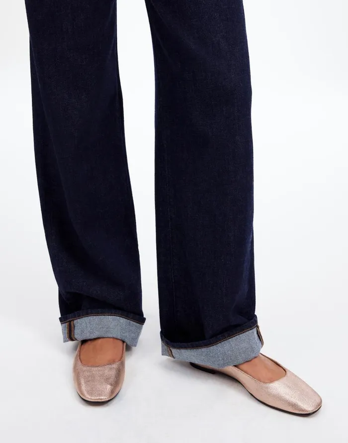 Madewell The Greta Ballet Flat Rose Gold Metallic Women Flats and Loafers