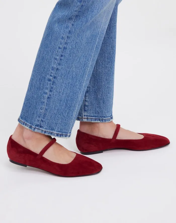Madewell The Greta Ballet Flat Ruby Port Women Flats and Loafers
