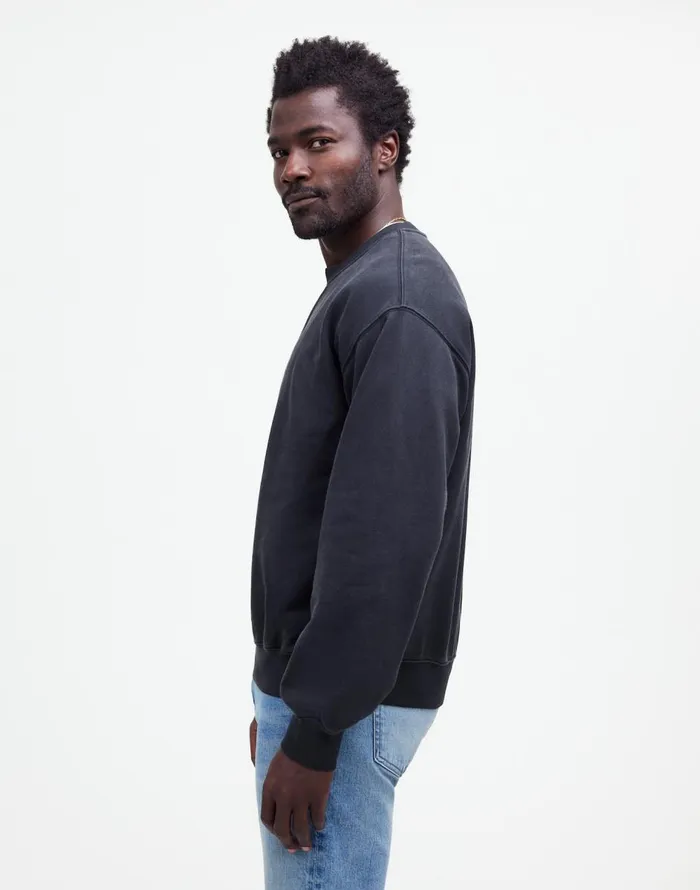 Madewell The McCarren Midweight Crewneck Sweatshirt True Black Men Hoodies and Sweatshirts