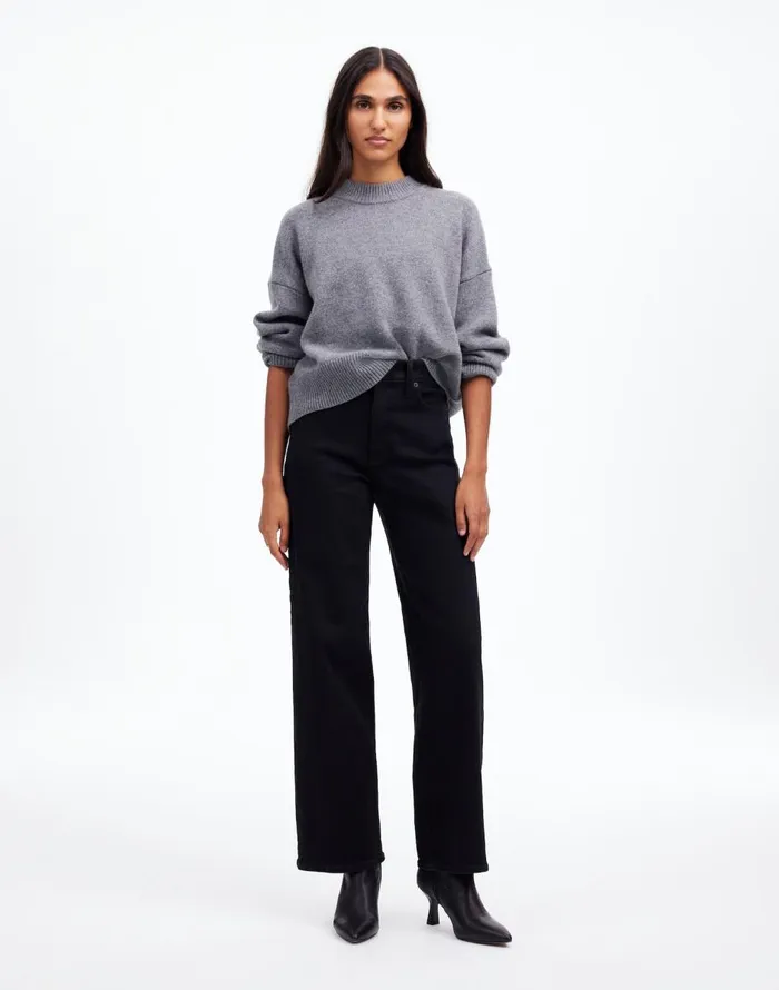 Madewell The Perfect Vintage WideLeg Jean Black Rinse Wash Women Jeans