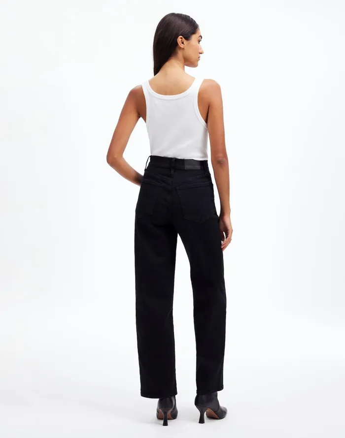 Madewell The Perfect Vintage WideLeg Jean Black Rinse Wash Women Jeans