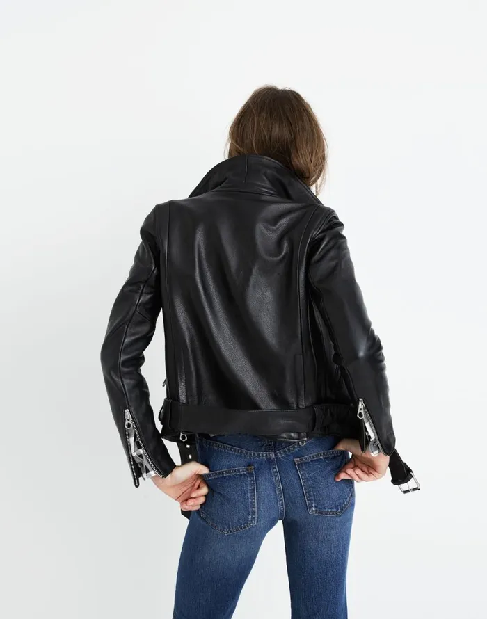 Madewell The Ultimate Leather Motorcycle Jacket True Black Women Coats Jackets