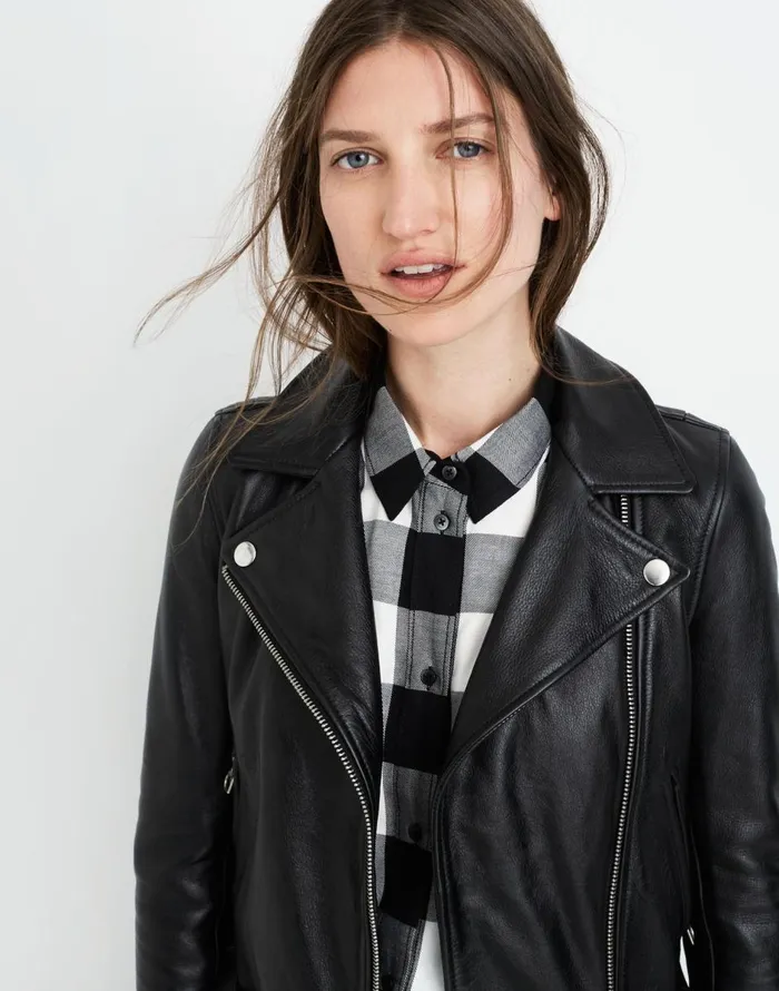 Madewell The Ultimate Leather Motorcycle Jacket True Black Women Coats Jackets